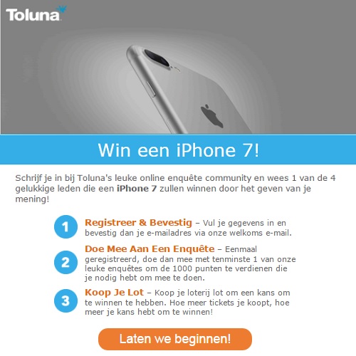 Win een iPhone 7 bij Toluna