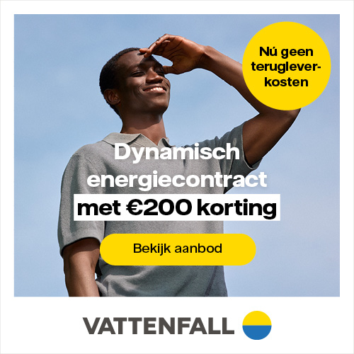 Vattenfall: dynamisch energiecontract met 200 euro korting en geen terugleverkosten