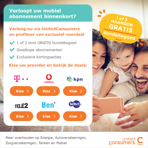 United consumers | 1 of 2 maanden gratis
